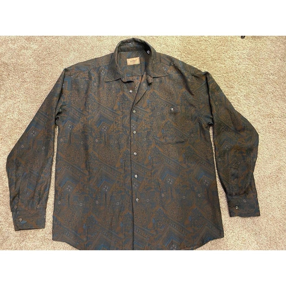 Mirto Luxury Men Shirt Long Sleeve Spain Muted Pattern 16.5 42 Button Gorp SKU19